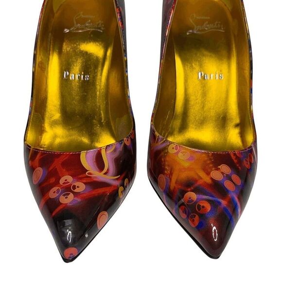 Christian Louboutin Hot Chick 100 Discolaser High Heel Patent Pump EU 37 US 7 - Picture 3 of 12